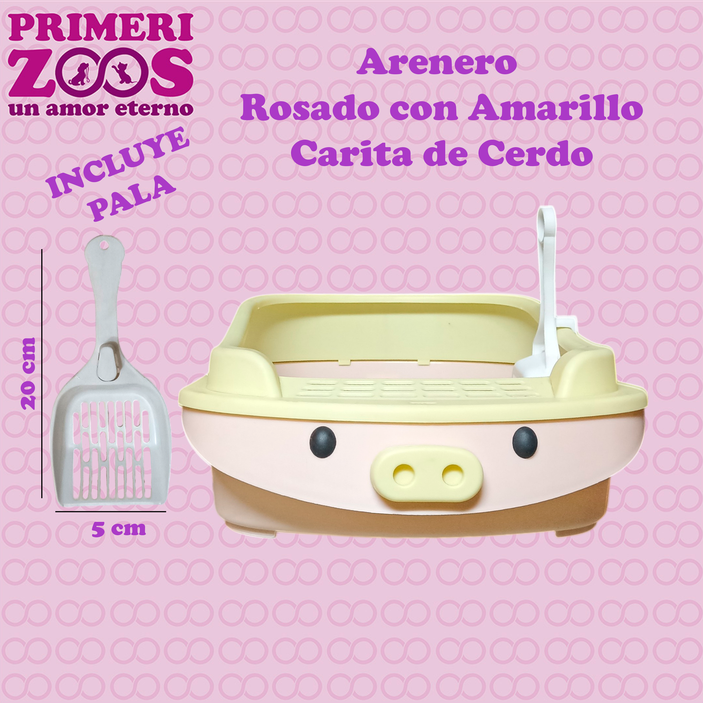 Arenero para Gato con Pala - diseño Caras