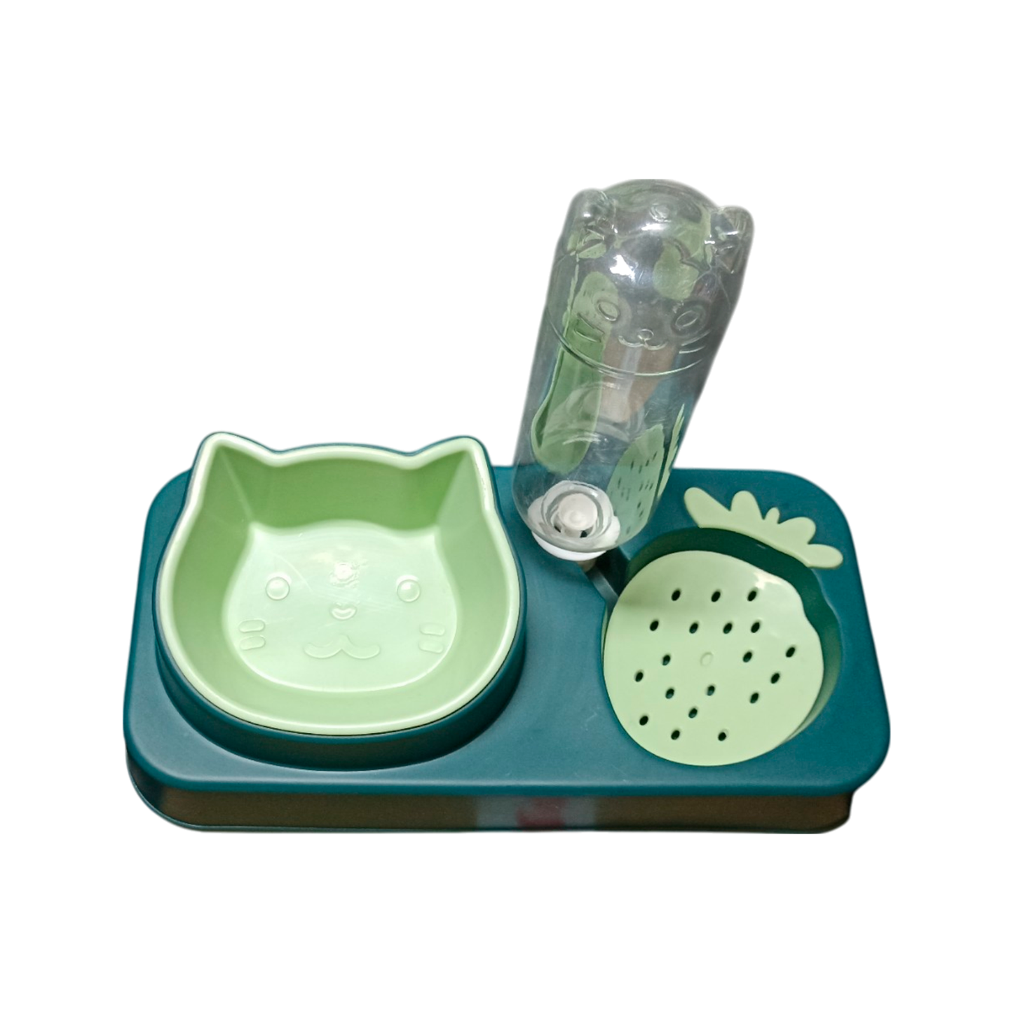 Plato para Gato doble con dispensador de agua por gravedad 500ml