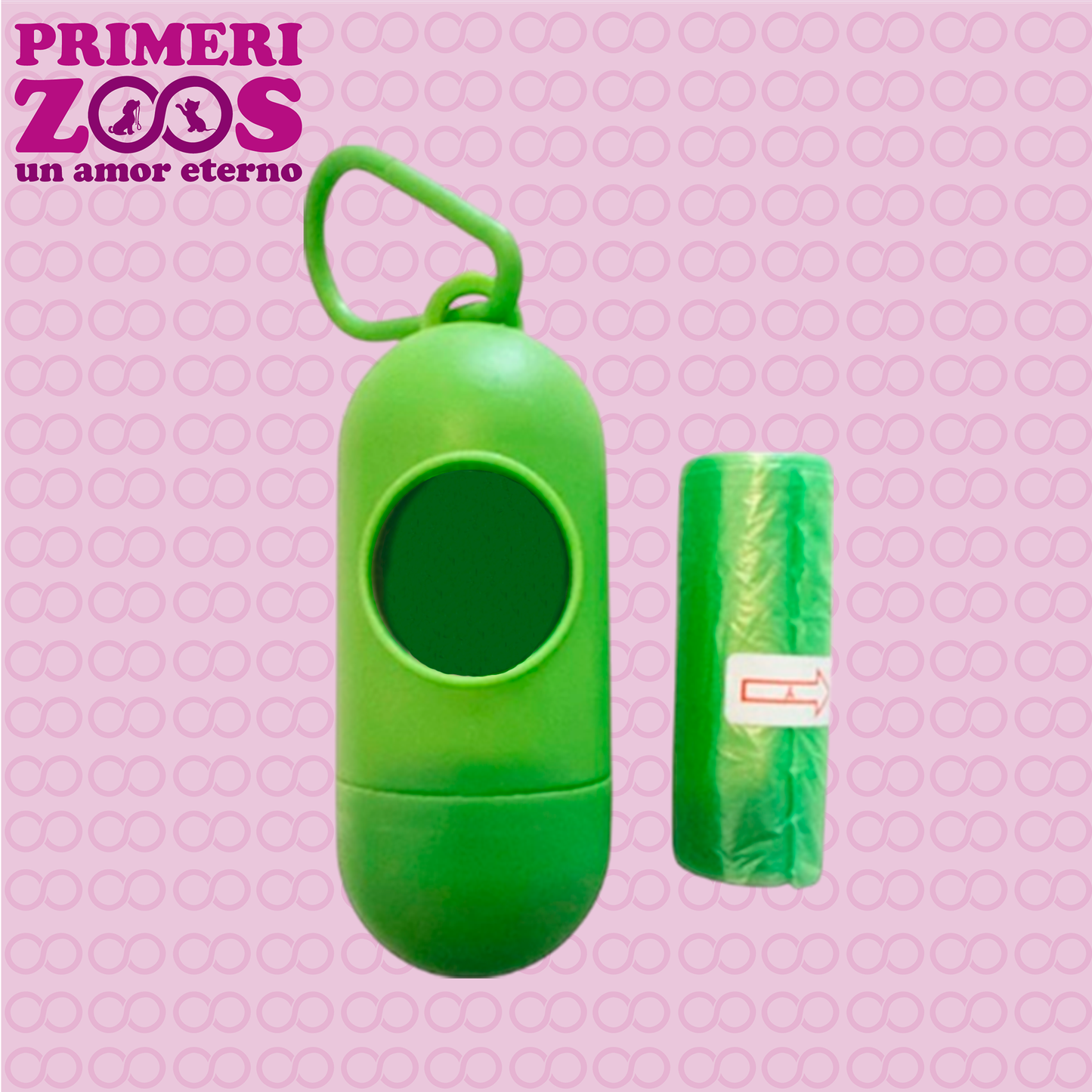 Dispensador de Bolsas para Desechos de Mascotas + 20 Bolsas - Forma Cápsula