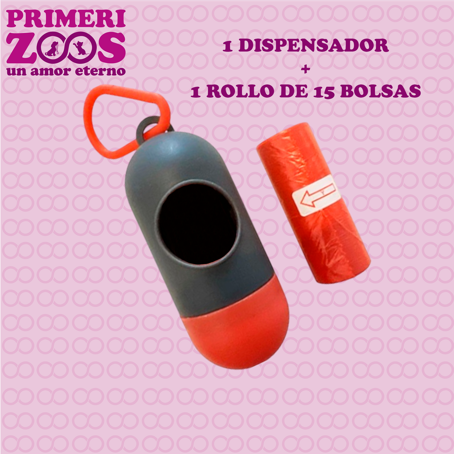 Dispensador de Bolsas para Desechos de Mascotas + 20 Bolsas - Forma Cápsula