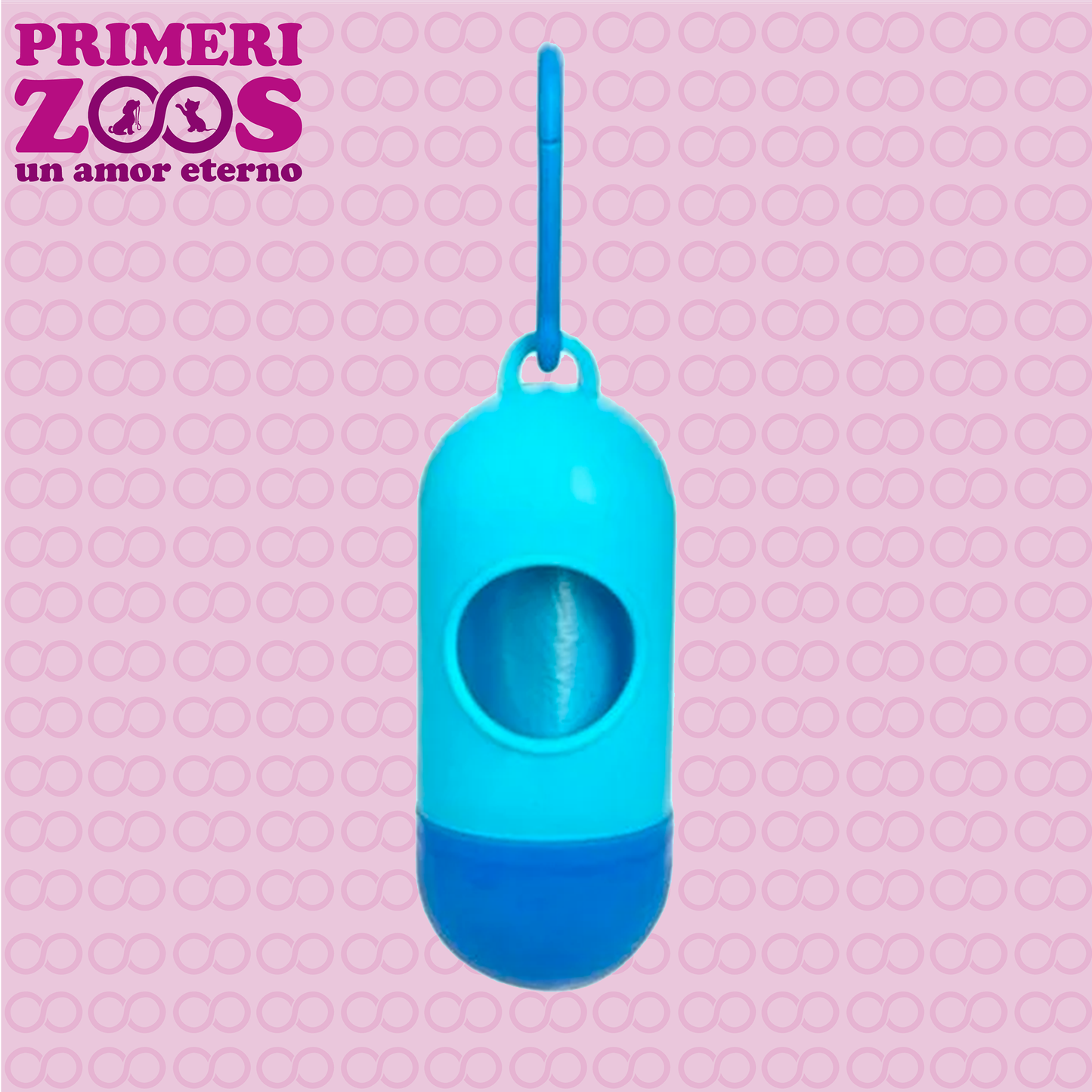 Dispensador de Bolsas para Desechos de Mascotas + 20 Bolsas - Forma Cápsula