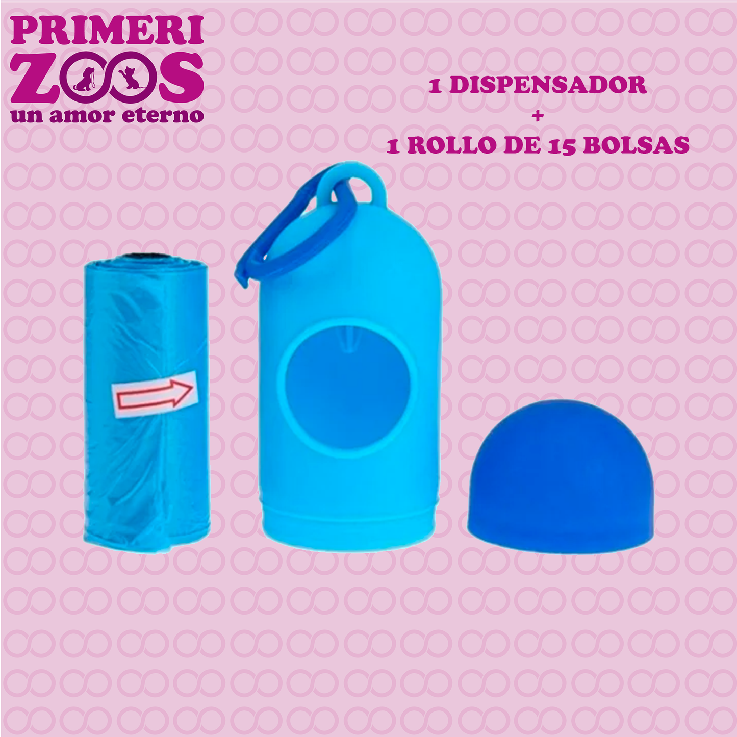 Dispensador de Bolsas para Desechos de Mascotas + 20 Bolsas - Forma Cápsula