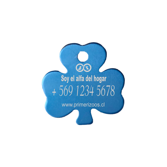 Placa de identificación Personalizable Trébol Incluye Grabado