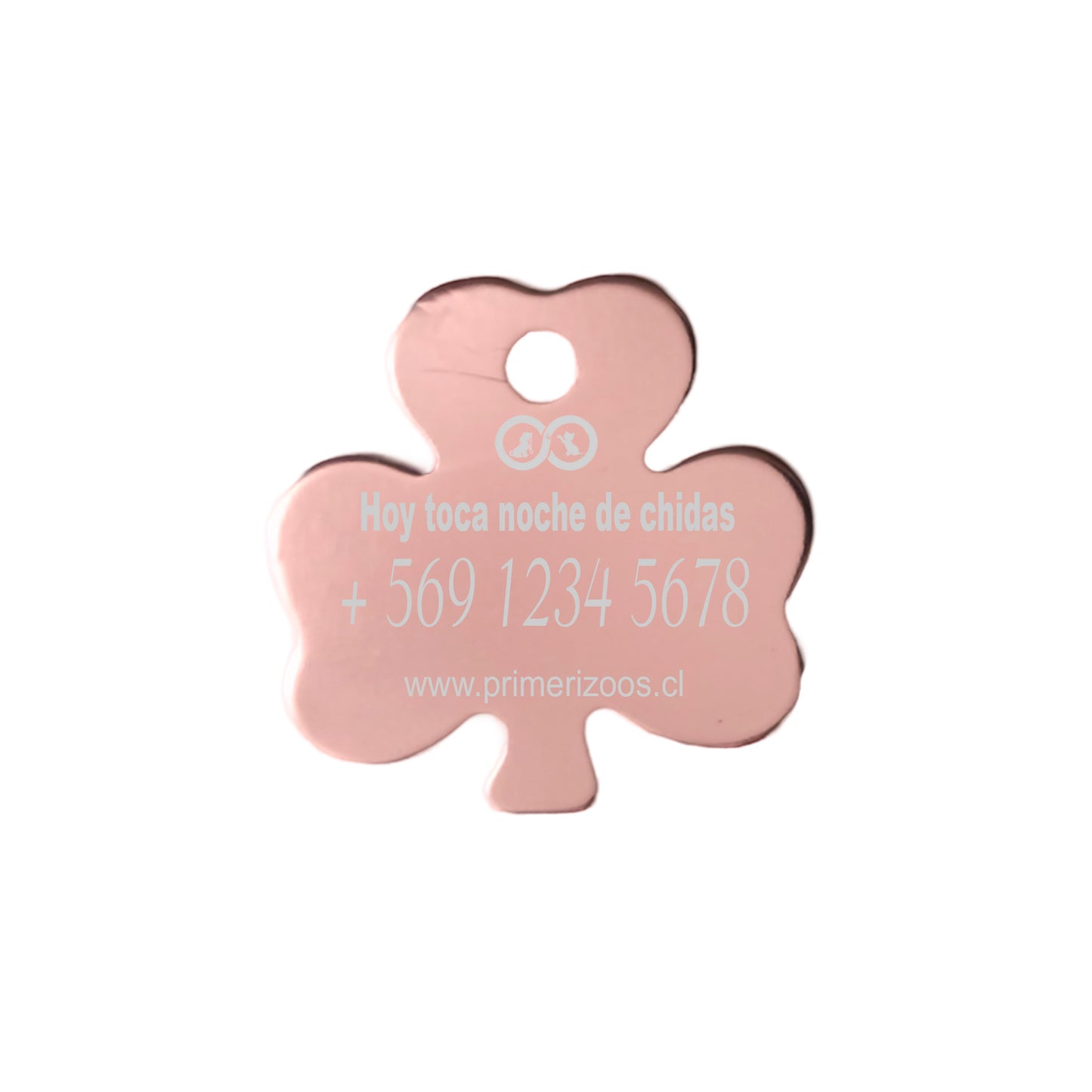 Placa de identificación Personalizable Trébol Incluye Grabado