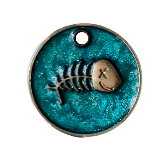 Placa decorativa para Perro o Gato Diseño Redondo Espina de Pez