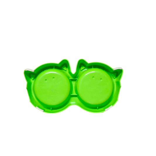 Plato Doble Para Mascotas Antideslizante con Diseño de Gatitos