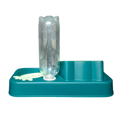 Plato para Gato doble con dispensador de agua por gravedad 500ml