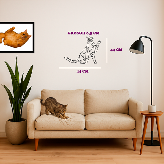 Cuadro de Gato saludando con la Patita