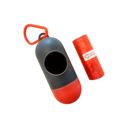 Dispensador de Bolsas para Desechos de Mascotas + 20 Bolsas - Forma Cápsula