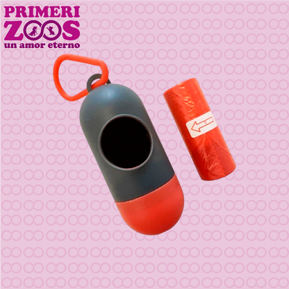 Dispensador de Bolsas para Desechos de Mascotas + 20 Bolsas - Forma Cápsula