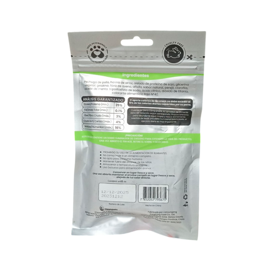 Snack para perro Barras Dentales sabor pollo 100 gr - Happy Pets