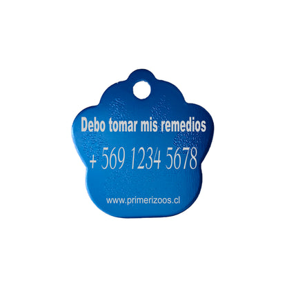 Placa de identificación Personalizable Patita Incluye Grabado